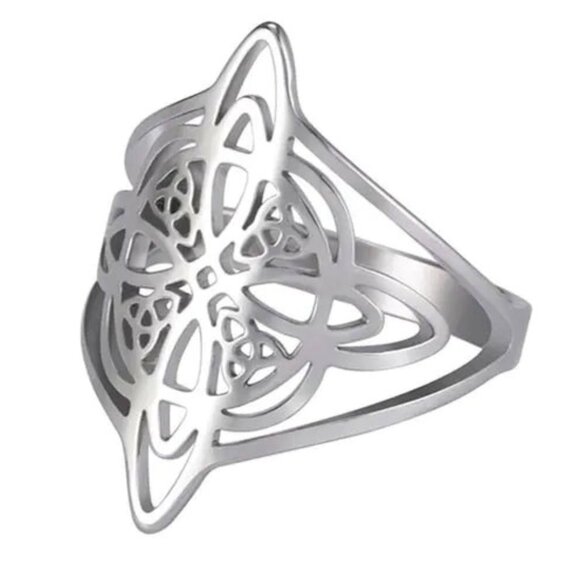 Source Unknown Jewelry - Silver Stainless Steel Witch Celtic Viking Cross Knot Fashion Ring Size 9 NWOT